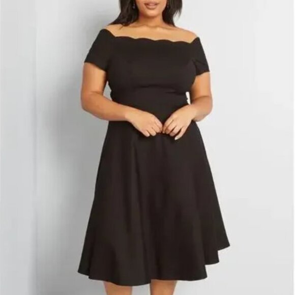 Modcloth Dresses & Skirts - Modcloth Elegant Black Off-Shoulder A-line Dress